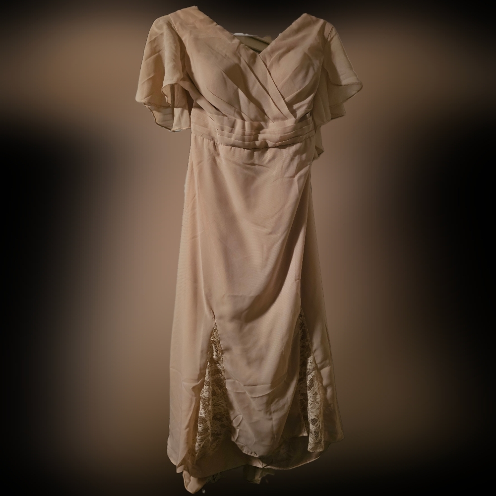 Champagne Chiffon Mother of the Bride Dress